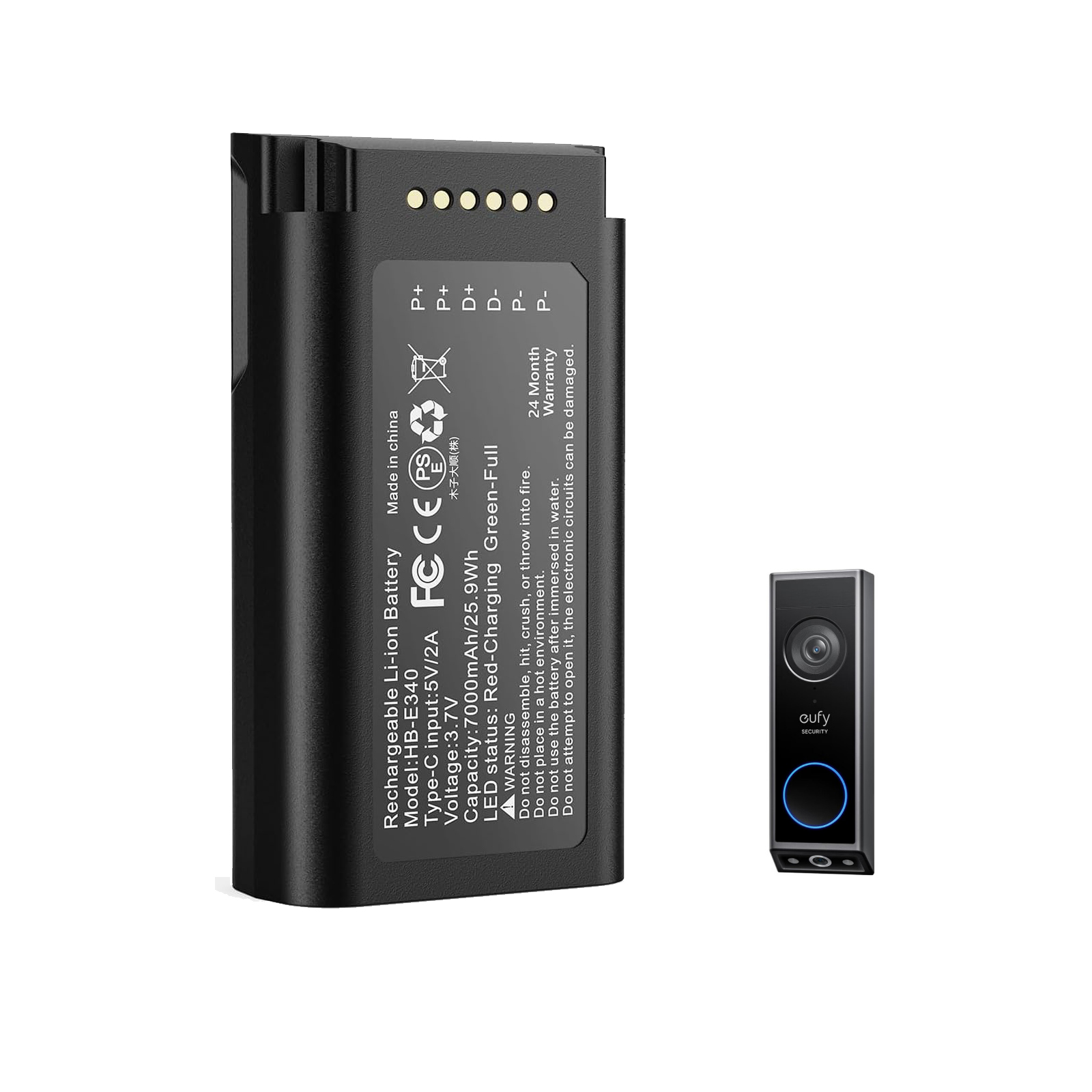 Eufy Camera S340 - Перезаряжаемая литиевая батарея емкостью 7000 мАч